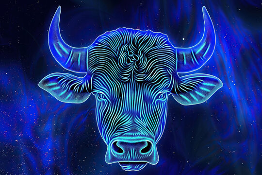 Astrological composition with concept of Taurus zodiac sign symbol