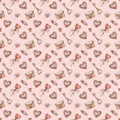 seamless background with hearts