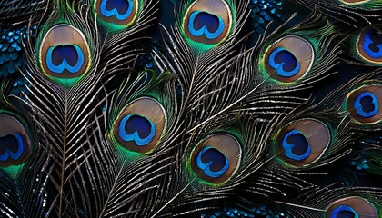 a bunch of peacock feathers with the letter a on it