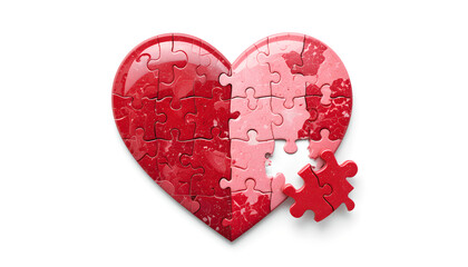 Broken Heart Puzzle, Missing Piece, Love - Minimalism