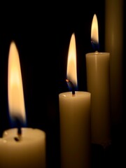 Lit candles for Advent and Christmas