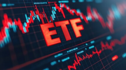 Fototapeta premium Etf market trends analysis financial market data visualization digital environment macro view investment insights