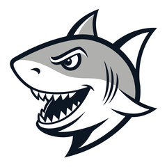 shark cartoon isolated on white