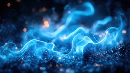 Obraz premium Abstract blue energy flow with sparks.