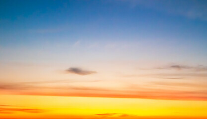Sky sunset evening background sunrise dusk cloud dramatic orange twilight red warm sunny dawn sunshine romantic calm nature, cloudscape summer autumn spring scene, environment ecosystem energy.