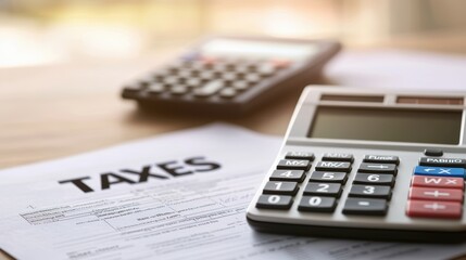 Small business owners home office tax calculations and budgeting in a professional environment
