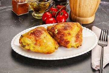 Roasted chicken thigh with spices