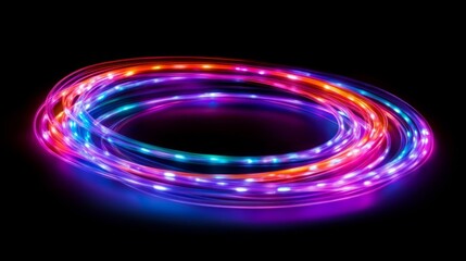 Obraz premium Colorful LED Lights Forming Circular Swirls