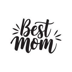 Vector 'Best Mom' Calligraphy Typography Design &ndash; Stylish and Elegant Text Art