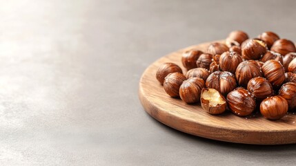 Homemade Organic Treat: Rustic and Cozy Kitchen Scene with Freshly Roasted Chestnuts on Wooden Plate
