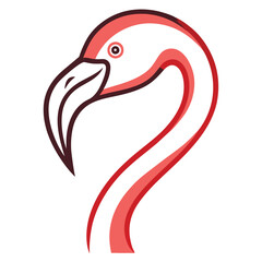 Fototapeta premium flamingo head isolated on white