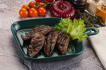 Grilled diet beef liver steak