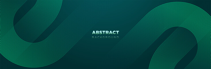 abstract green technology banner website geometric lines