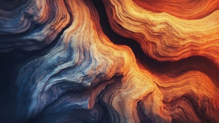 Abstract Wood Grain Texture Showing Warm And Cool Tones
