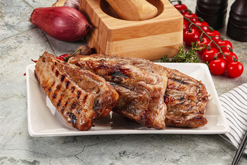 Grilled pork ribs with spices