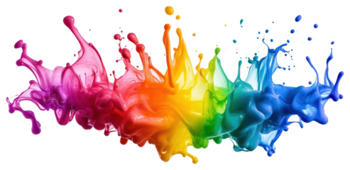 Rainbow splash abstract effect art.