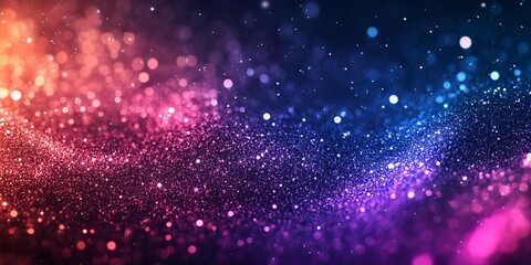 Glowing abstract grainy gradient background, purple blue pink white black noisy texture color shape banner poster cover header backdrop design, Generative AI