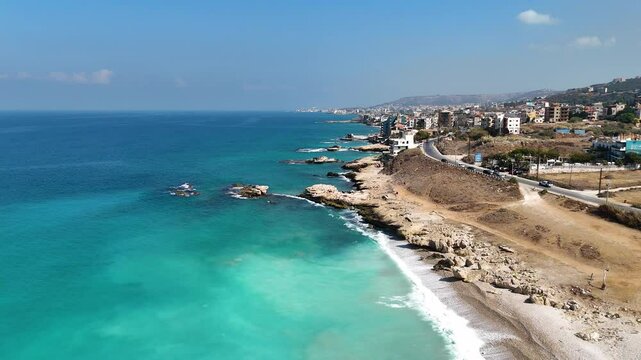 Overhead view of the Lebanese shoreline