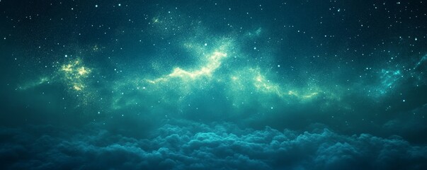 Dark green blue glowing grainy gradient background noise texture backdrop webpage header banner design, Generative AI