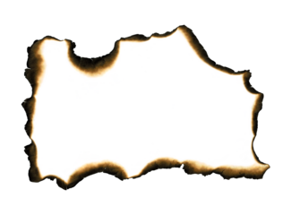 burnt paper isolated on a transparent background, paper burned old grunge abstract background texture	