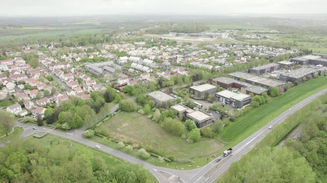 Z.A.C (Zone d'am&eacute;nagement concert&eacute;) at Chessy Sud - Aerial Drone Shot