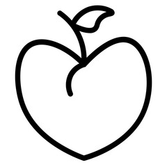 Peach Fruit Food Line Icon