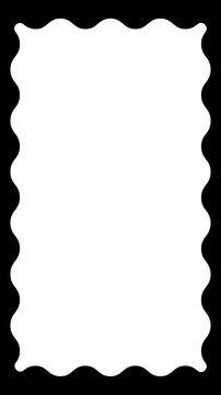 Scallop Wavy Squiggly Frame Vertical Phone Screen Story Post Template Design for Social Media