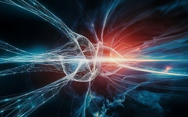 Abstract digital background network connection structure science background 3d rendering futuristic technology style