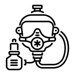 Anesthesia mask icon in line style 