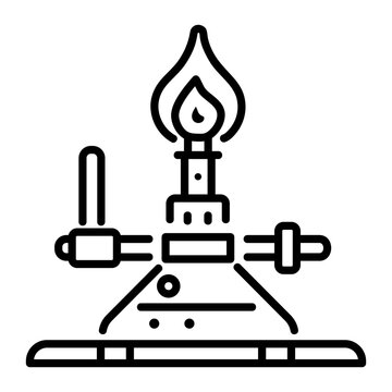 black and white bunsen burner flame clip art preview