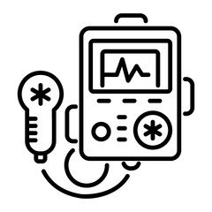 Fetal doppler icon in line style 
