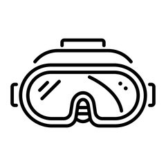 A linear icon of lab goggles 