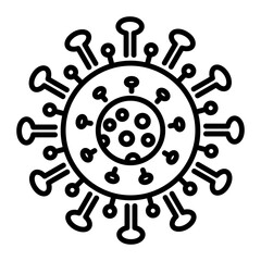 Influenza virus icon in linear style 