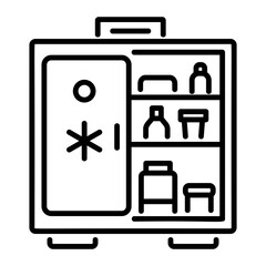 Medical refrigerator icon in linear style 