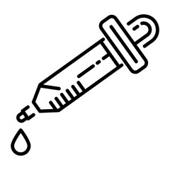 Pipette icon in linear style 