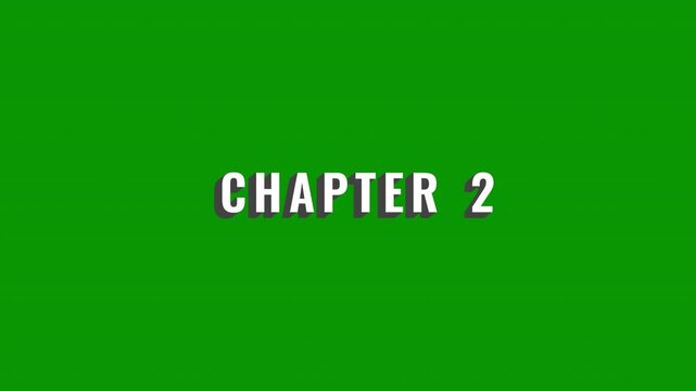 Chapter 2 Animated Bouncing Letters+Shadow Text Design on green screen - Numbers 1&ndash;10 in a Stylish and Playful Motion Loop