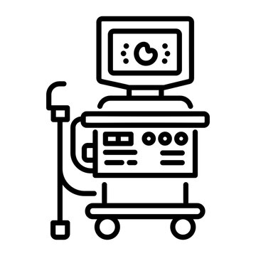 Ultrasound machine icon in line style 