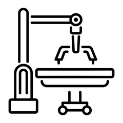 Operating table icon in line style 