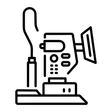 A linear icon of an oct machine 