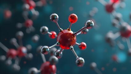 3d illustration of Science background molecule and atom model.