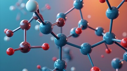Obraz premium 3d illustration of Science background molecule and atom model.