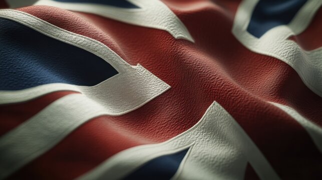 A close-up shot of the London City flaga??s stitching and emblem in a 3D render, set against a soft white background.