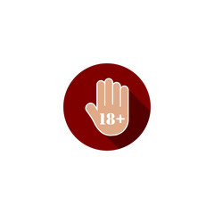 Adults only content button icon isolated on transparent background