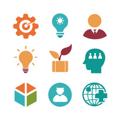 Knowledge icons elements collections Set for business branding in white background