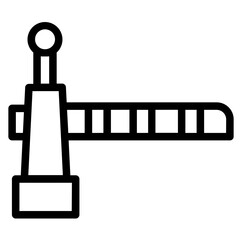 Steel Road Barrier Line Icon