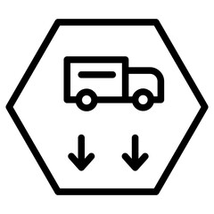 Truck Lane Path Line Icon