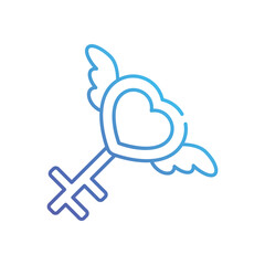 Love Key vector icon