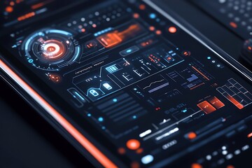 Obraz premium Smartphone screen with app interface showing new technological features 