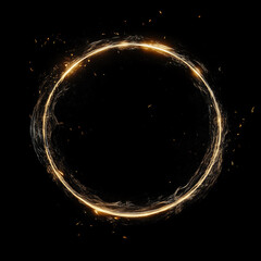 bright light glowing circle on black