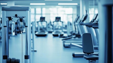Fototapeta premium Modern gym interior with fitness equipment.